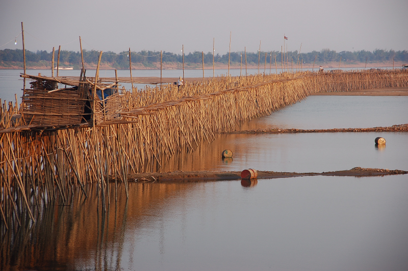 Ko Paen Bamboo Bridge In Cambodia