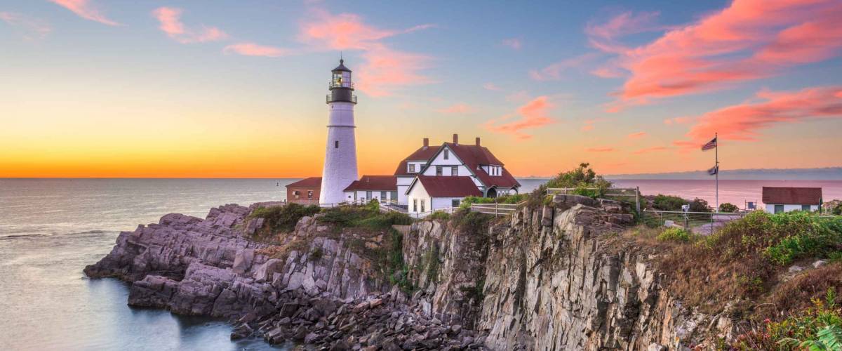 Portland, Maine, USA at Portland Head Light.