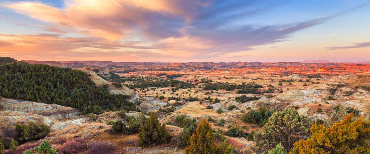 Sunrise over Theodore Roosevelt National Park, North Dakota